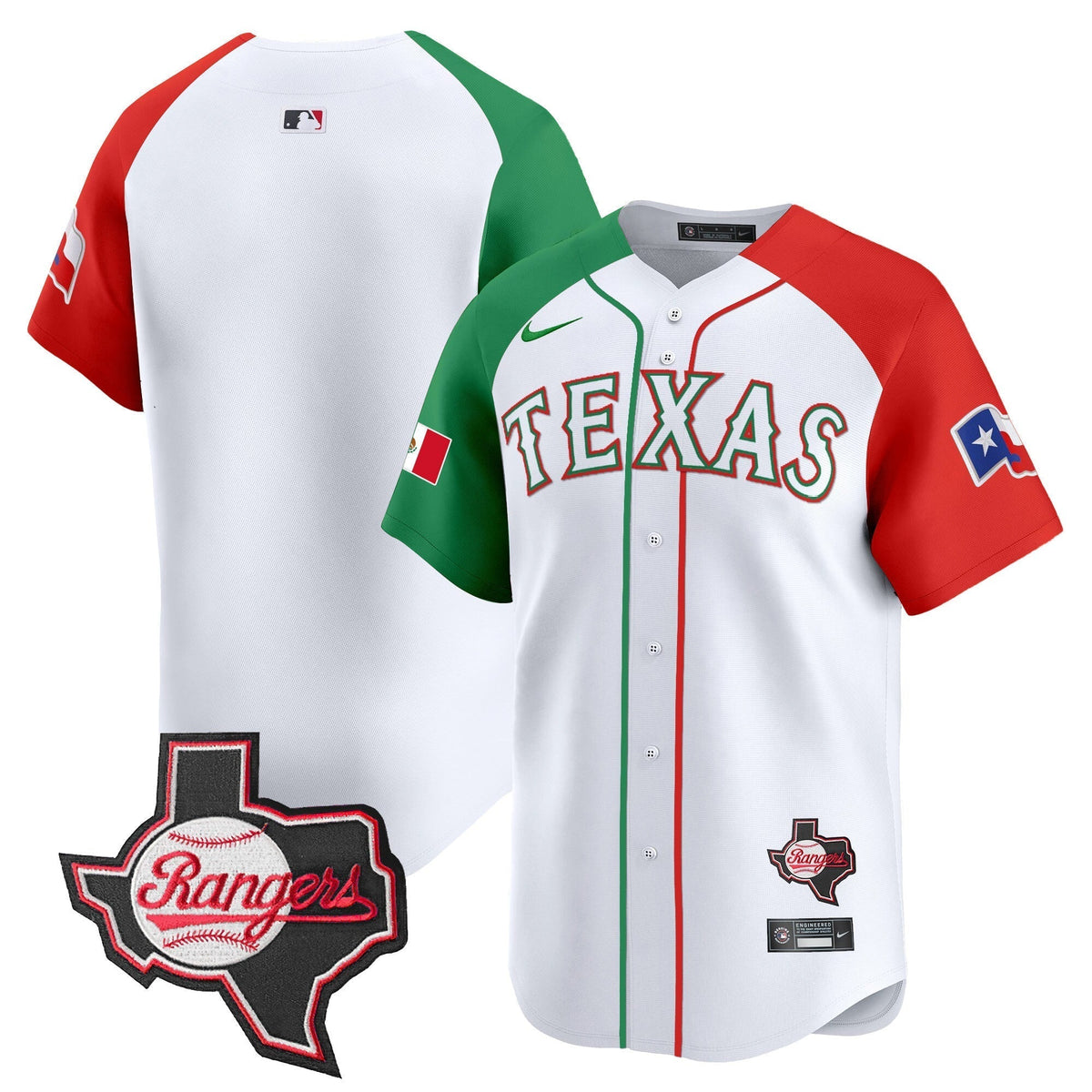 Men's Texas Rangers Mexico Texas Patch Vapor Premier Limited Jersey - All Stitched