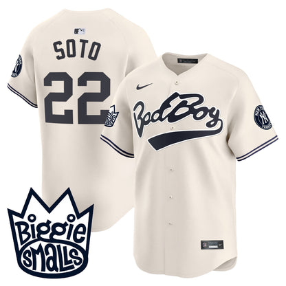Men's New York Yankees Biggie Smalls Vapor Premier Limited Jersey - All Stitched