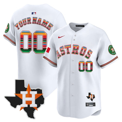 Astros Mexico Texas Patch Vapor Premier Limited Custom Jersey - All Stitched