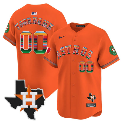 Astros Mexico Texas Patch Vapor Premier Limited Custom Jersey - All Stitched