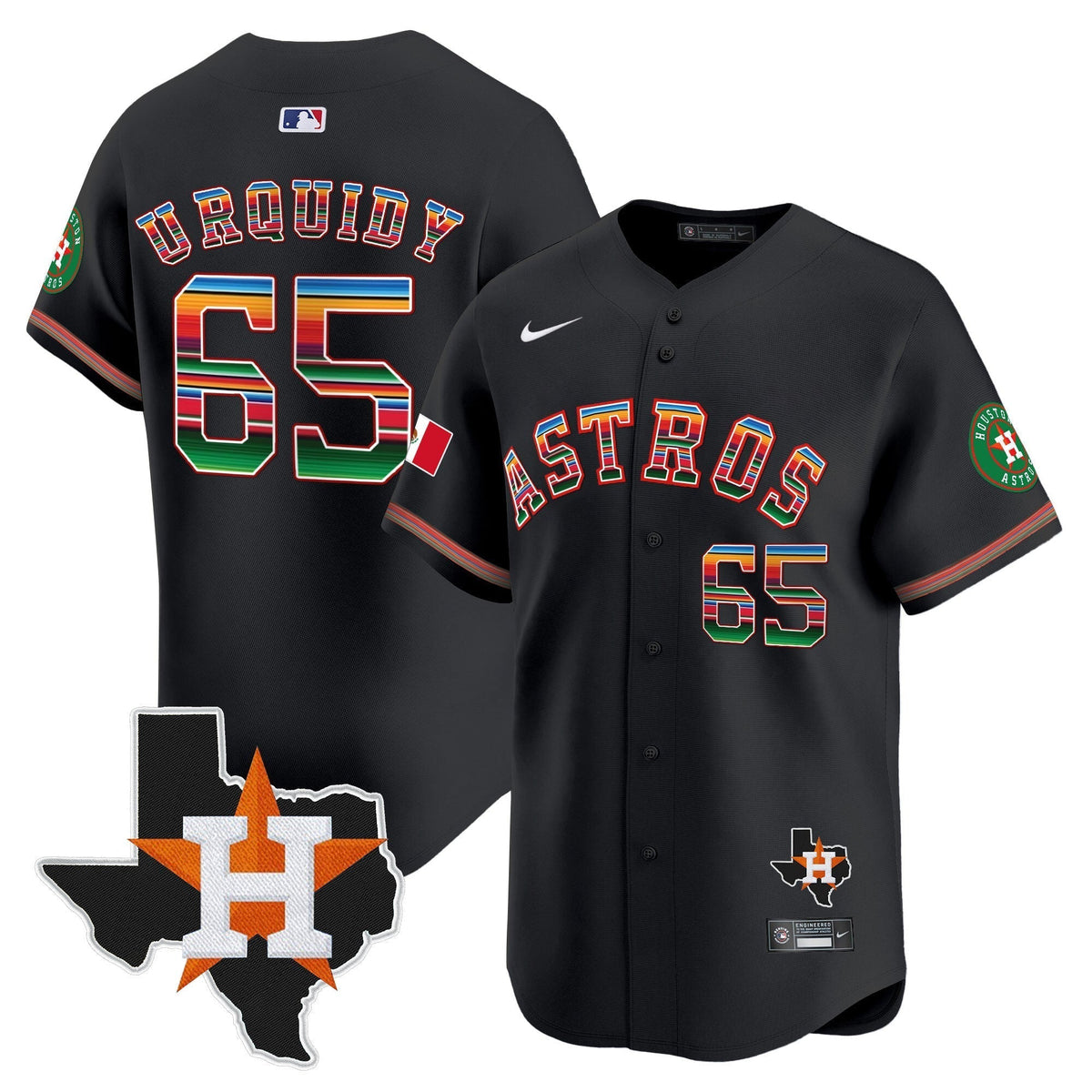 Men's Astros Mexico Texas Patch Vapor Premier Limited Jersey - All Stitched