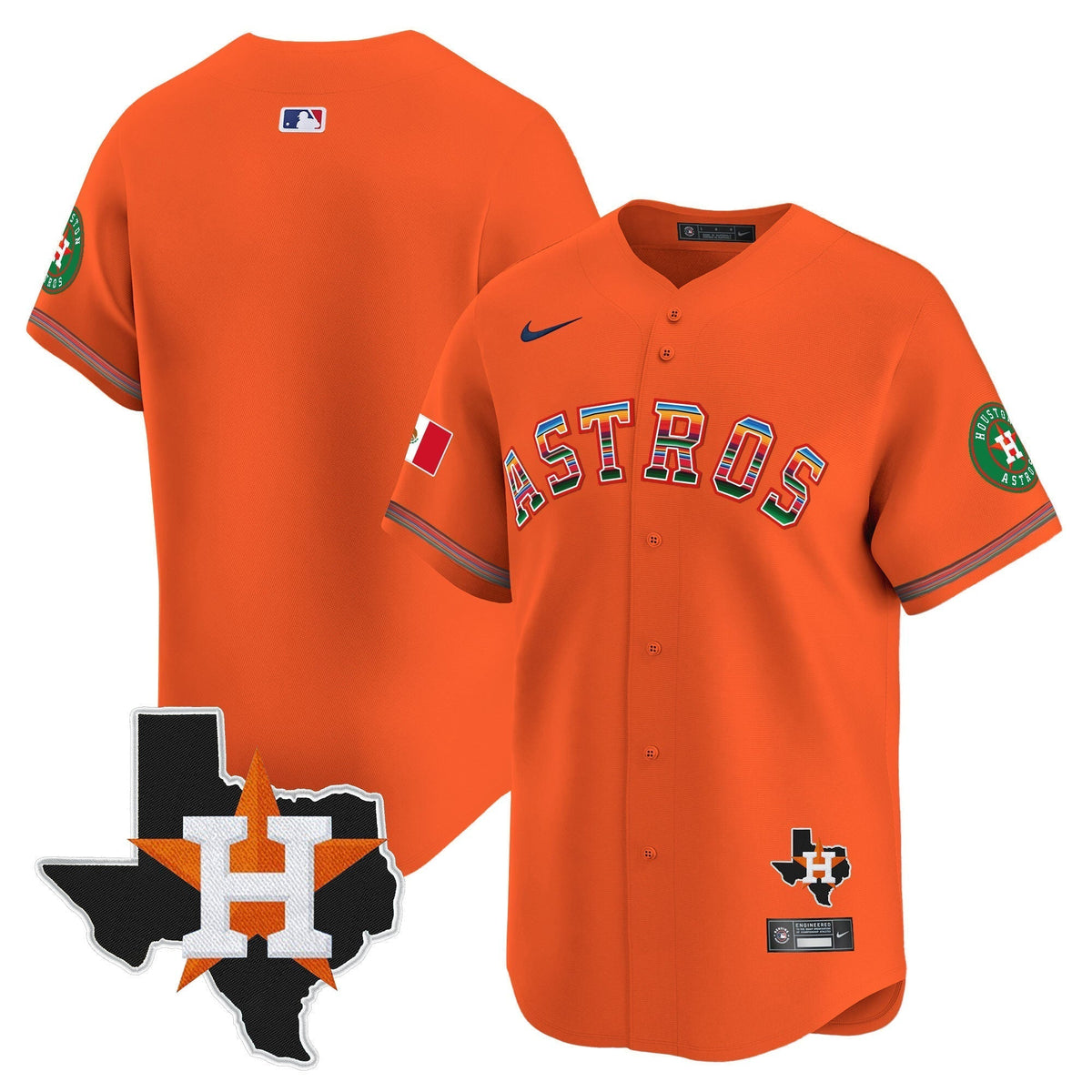 Men's Astros Mexico Texas Patch Vapor Premier Limited Jersey - All Stitched