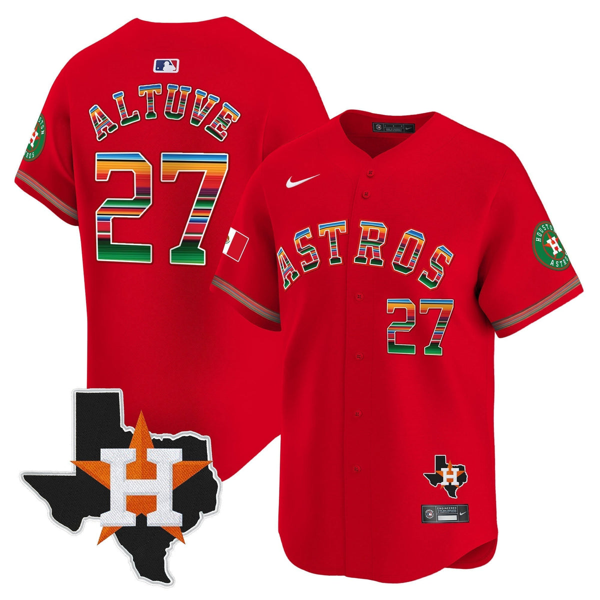 Men's Astros Mexico Texas Patch Vapor Premier Limited Jersey - All Stitched