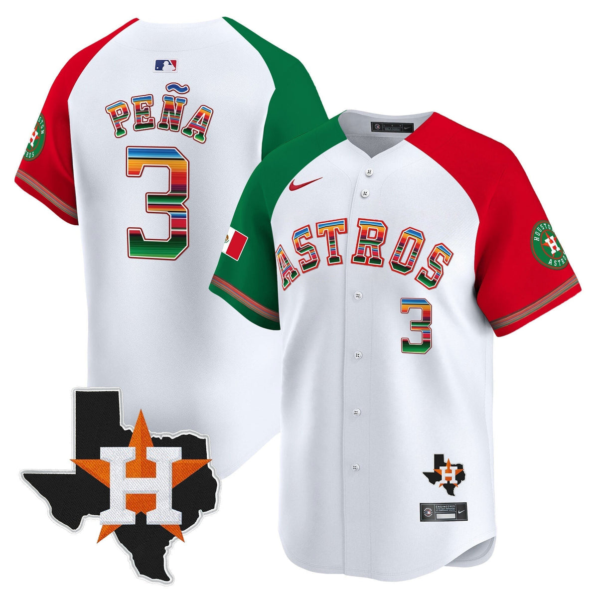 Men's Astros Mexico Texas Patch Vapor Premier Limited Jersey - All Stitched