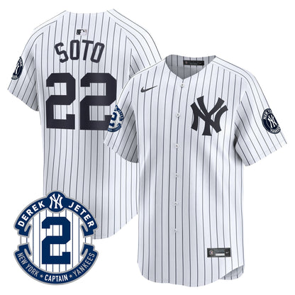 Men's Yankees Derek Jeter Patch Vapor Premier Limited Jersey - All Stitched
