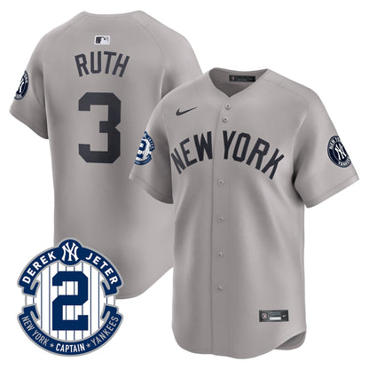 Men's Yankees Derek Jeter Patch Vapor Premier Limited Jersey - All Stitched