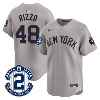 Men's Yankees Derek Jeter Patch Vapor Premier Limited Jersey - All Stitched