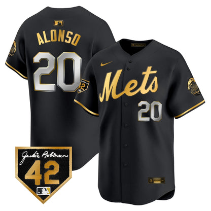 Men's New York Mets 2024 Jackie Robinson Patch Vapor Premier Limited Jersey - All Stitched