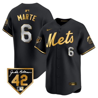Men's New York Mets 2024 Jackie Robinson Patch Vapor Premier Limited Jersey - All Stitched
