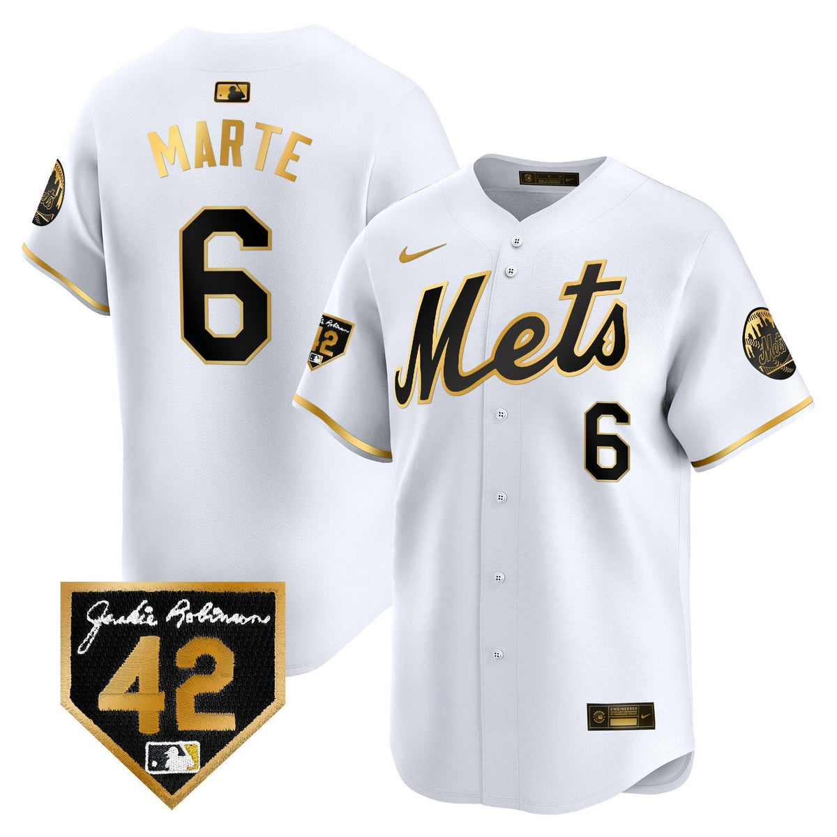 Men's New York Mets 2024 Jackie Robinson Patch Vapor Premier Limited Jersey - All Stitched