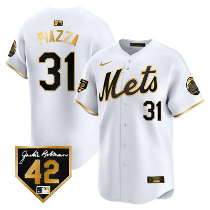 Men's New York Mets 2024 Jackie Robinson Patch Vapor Premier Limited Jersey - All Stitched
