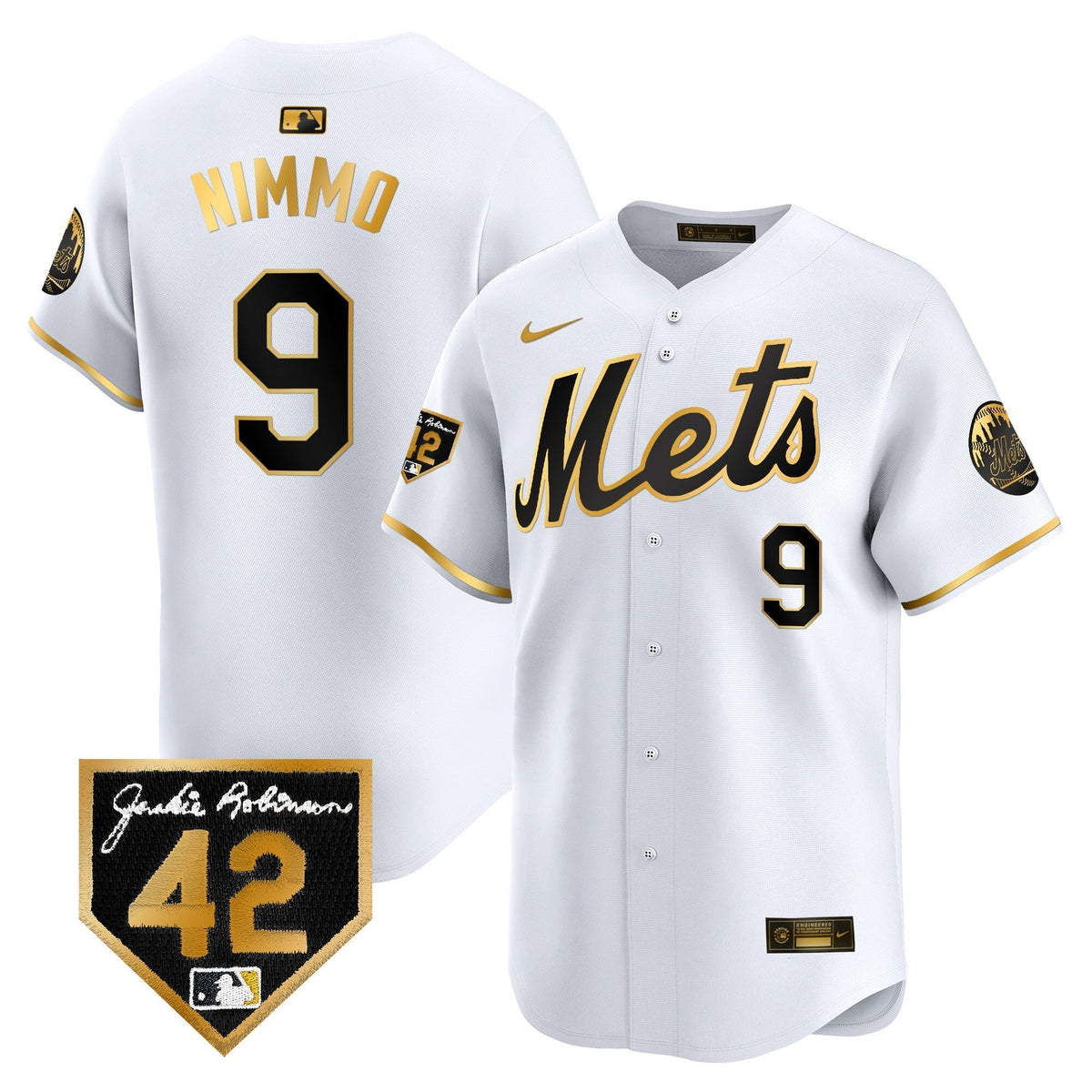 Men's New York Mets 2024 Jackie Robinson Patch Vapor Premier Limited Jersey - All Stitched