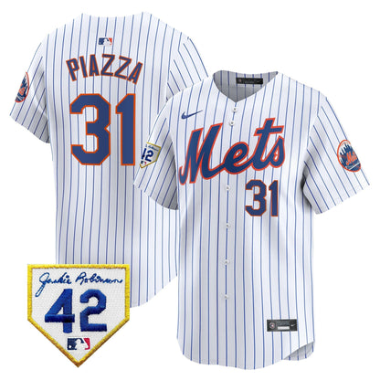 Men's New York Mets 2024 Jackie Robinson Patch Vapor Premier Limited Jersey - All Stitched