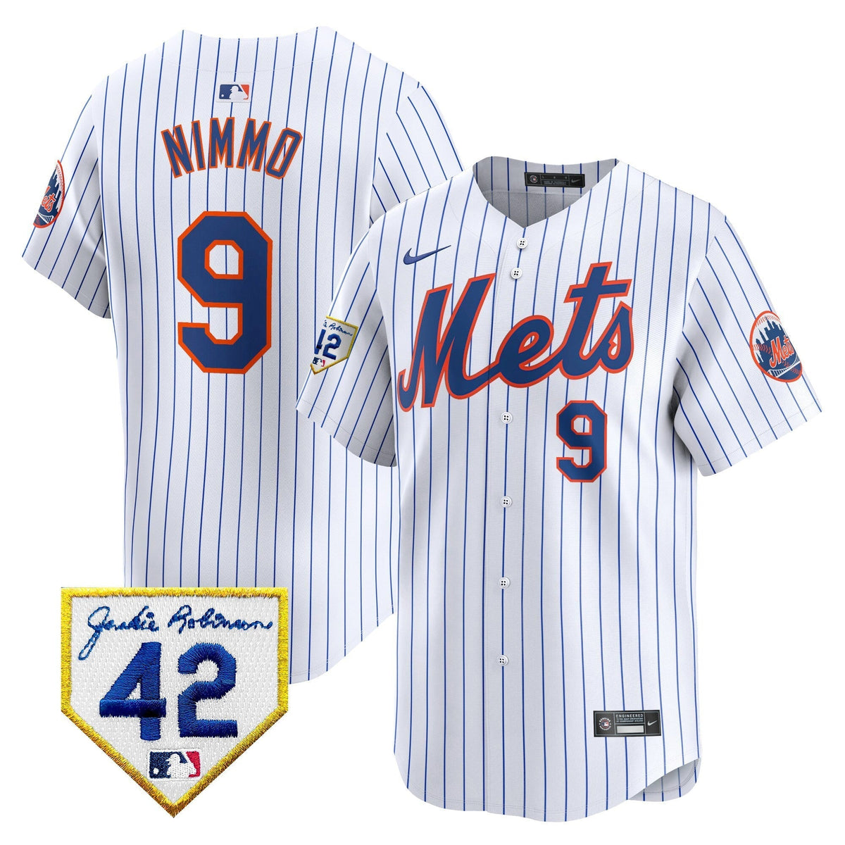 Men's New York Mets 2024 Jackie Robinson Patch Vapor Premier Limited Jersey - All Stitched