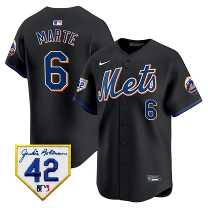 Men's New York Mets 2024 Jackie Robinson Patch Vapor Premier Limited Jersey - All Stitched