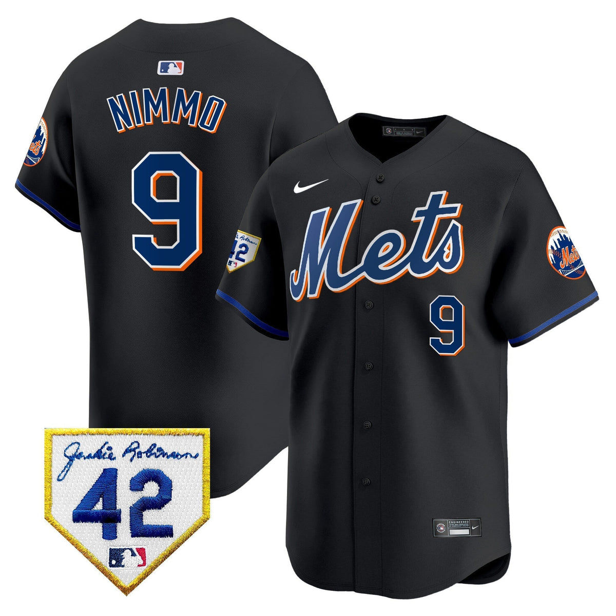Men's New York Mets 2024 Jackie Robinson Patch Vapor Premier Limited Jersey - All Stitched