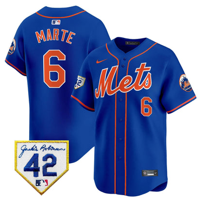 Men's New York Mets 2024 Jackie Robinson Patch Vapor Premier Limited Jersey - All Stitched