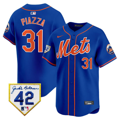 Men's New York Mets 2024 Jackie Robinson Patch Vapor Premier Limited Jersey - All Stitched
