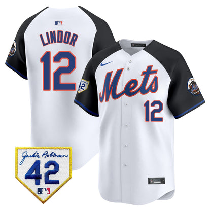 Men's New York Mets 2024 Jackie Robinson Patch Vapor Premier Limited Jersey - All Stitched