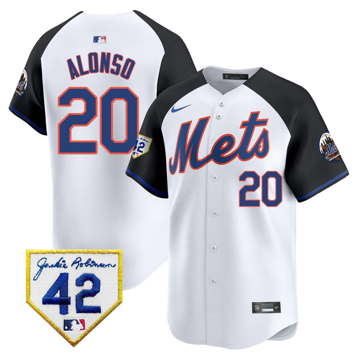 Men's New York Mets 2024 Jackie Robinson Patch Vapor Premier Limited Jersey - All Stitched