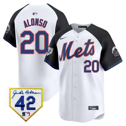 Men's New York Mets 2024 Jackie Robinson Patch Vapor Premier Limited Jersey - All Stitched