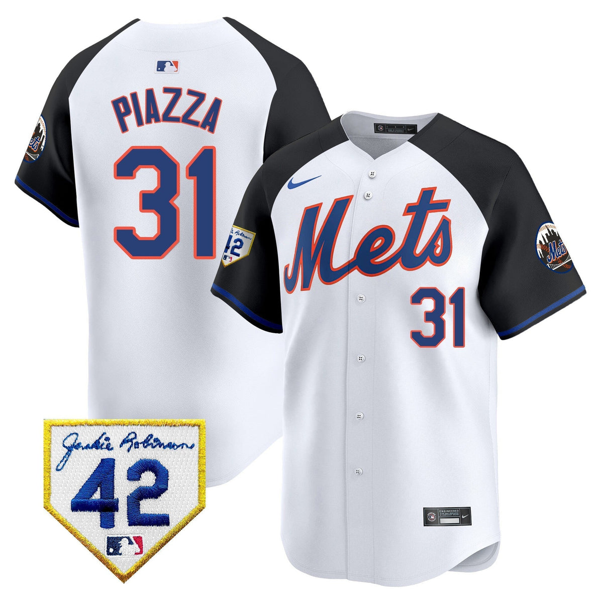 Men's New York Mets 2024 Jackie Robinson Patch Vapor Premier Limited Jersey - All Stitched