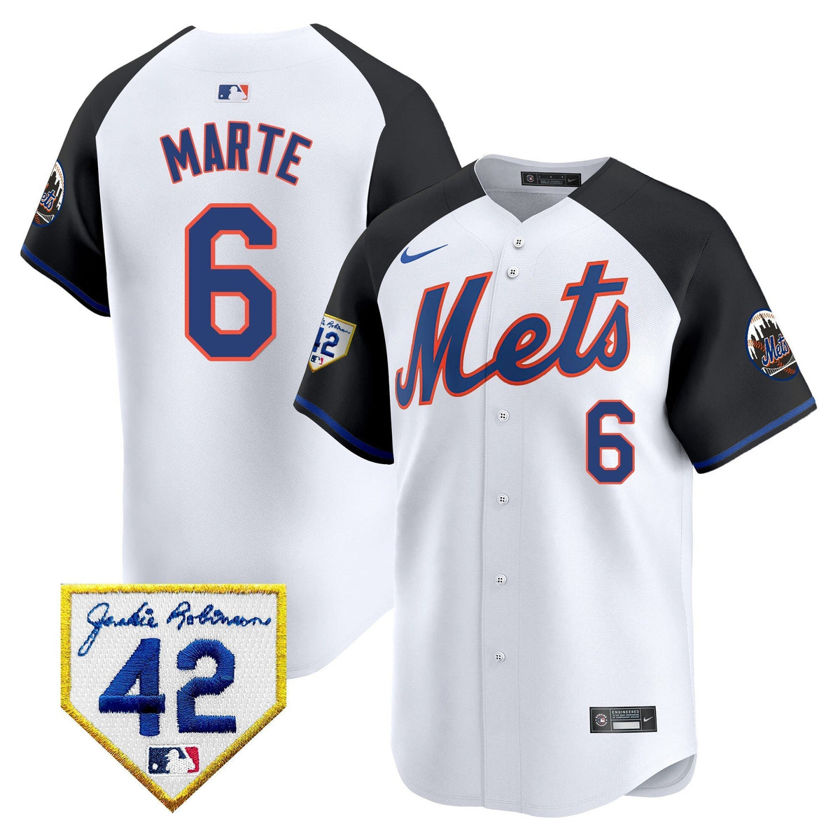 Men's New York Mets 2024 Jackie Robinson Patch Vapor Premier Limited Jersey - All Stitched
