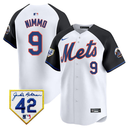 Men's New York Mets 2024 Jackie Robinson Patch Vapor Premier Limited Jersey - All Stitched