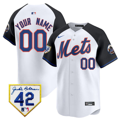 New York Mets 2024 Jackie Robinson Patch Vapor Premier Limited Custom Jersey - All Stitched