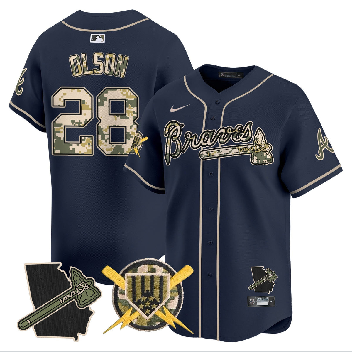 Atlanta Braves Armed Forces Day Vapor Premier Limited Jersey - All Stitched