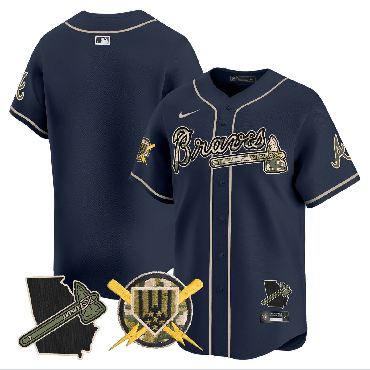 Atlanta Braves Armed Forces Day Vapor Premier Limited Jersey - All Stitched