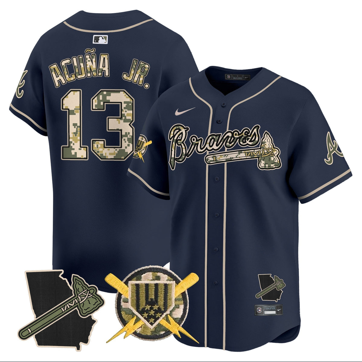 Atlanta Braves Armed Forces Day Vapor Premier Limited Jersey - All Stitched