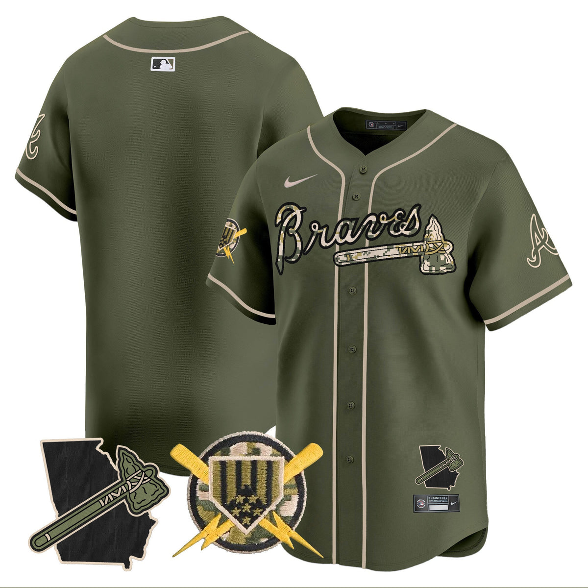 Atlanta Braves Armed Forces Day Vapor Premier Limited Jersey - All Stitched