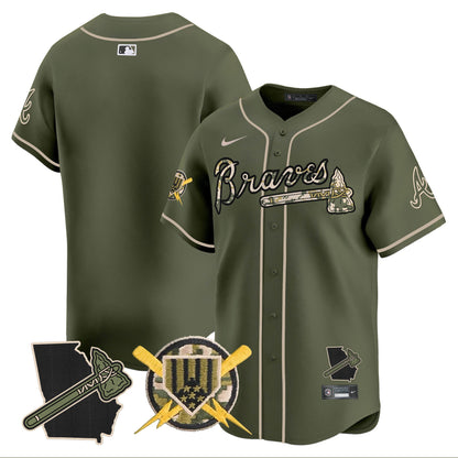 Atlanta Braves Armed Forces Day Vapor Premier Limited Jersey - All Stitched