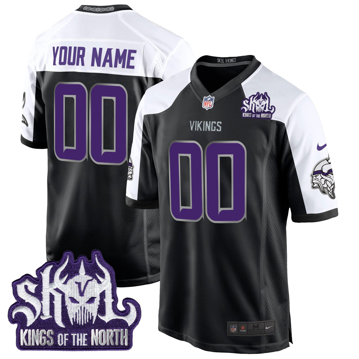 MIN 2024 Winter Warrior Skol Patch Game Custom Jersey - Stitched