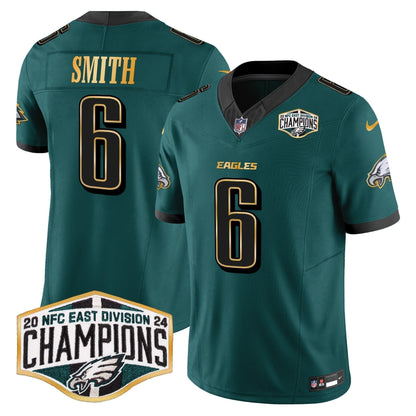 Eagles 2024 NFC East Division Champions Gold Trim Vapor Limited Jersey - Stitched