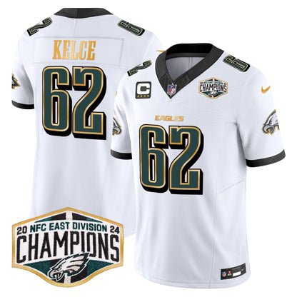 Eagles 2024 NFC East Division Champions Gold Trim Vapor Limited Jersey - Stitched