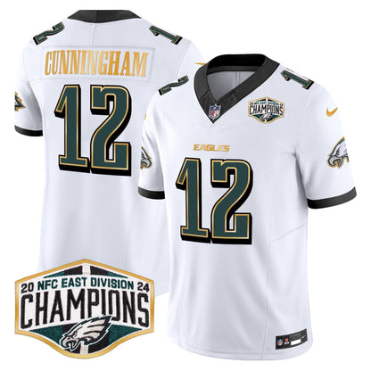 Eagles 2024 NFC East Division Champions Gold Trim Vapor Limited Jersey - Stitched