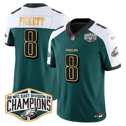 Eagles 2024 NFC East Division Champions Gold Trim Vapor Limited Jersey - Stitched