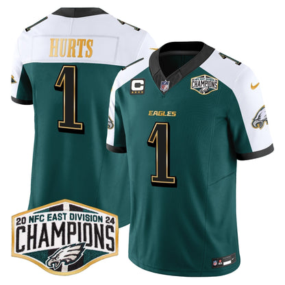 Eagles 2024 NFC East Division Champions Gold Trim Vapor Limited Jersey - Stitched