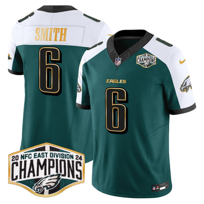 Eagles 2024 NFC East Division Champions Gold Trim Vapor Limited Jersey - Stitched
