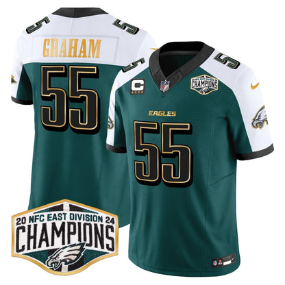 Eagles 2024 NFC East Division Champions Gold Trim Vapor Limited Jersey - Stitched