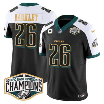 Eagles 2024 NFC East Division Champions Gold Trim Vapor Limited Jersey - Stitched
