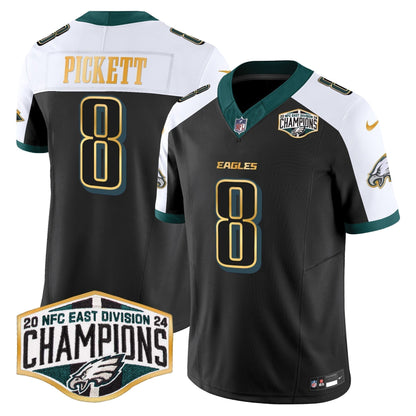 Eagles 2024 NFC East Division Champions Gold Trim Vapor Limited Jersey - Stitched