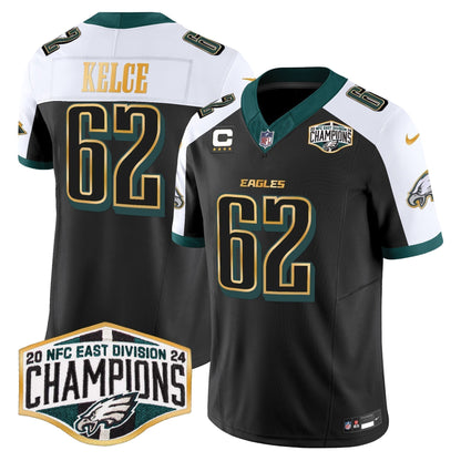 Eagles 2024 NFC East Division Champions Gold Trim Vapor Limited Jersey - Stitched