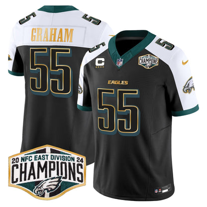 Eagles 2024 NFC East Division Champions Gold Trim Vapor Limited Jersey - Stitched