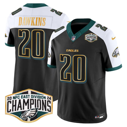Eagles 2024 NFC East Division Champions Gold Trim Vapor Limited Jersey - Stitched