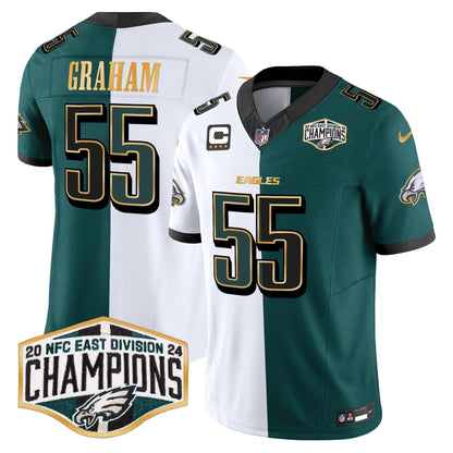 Eagles 2024 NFC East Division Champions Gold Trim Vapor Limited Jersey - Stitched