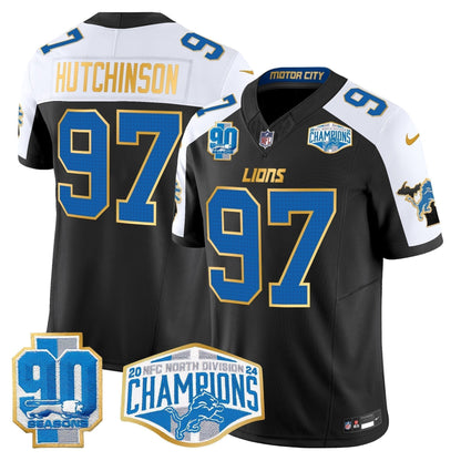 DET 2024 NFC North Division Champions Patch Gold Trim Vapor Limited Jersey - Stitched