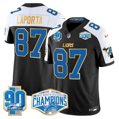 DET 2024 NFC North Division Champions Patch Gold Trim Vapor Limited Jersey - Stitched